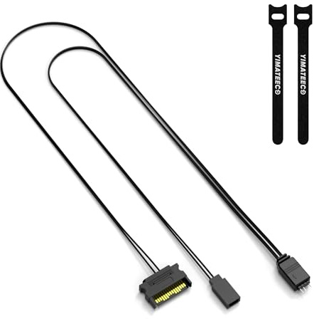 YIMATEECO ARGB Controller Neustarttasten 5V 3-poliger ARGB Kontrolleur Integrierter Lichtmodus SATA-Netzteil Manuell RESET-Controller Kabel für Gehäuselüfter, Lichtleisten, Lighting Board (Schwarz)