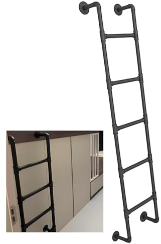 Escalera de salida resistente para ventanas de sótano, escalera universal de metal montada en la pared y litera, escalera de escape de incendios, escalera ajustable de 4 a 8 pies que ahorra espacio