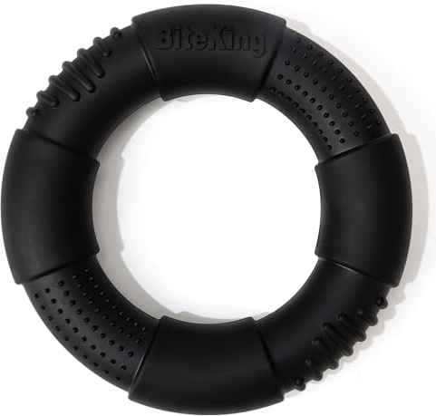 BiteKing Natural Rubber Dog Ring Toy for Large Aggressive Chewers - Lifetime Replacement - Indestructible Tug Fetch Toy for Large Breed - Durable Tough Dog Chew Toy for Super Chewer, Black