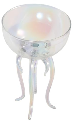 Gadpiparty Creative Jellyfish-Shaped Cocktail Glass Transparent Bar Cup for Wine Cold Drinks Party Use Stylish Pub Accessory Easy-Clean Unique Goblet