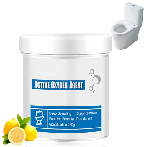 Toilet Active Oxygen Agent, Fizzy Foam Toilet Cleaner & Descaler, Toilet Bowl Cleaner, Lime/scale Remover & Stain Remover, Foaming Powder for Toilet, Sink & Drain Cleaning, Oxygen Toilet Powder
