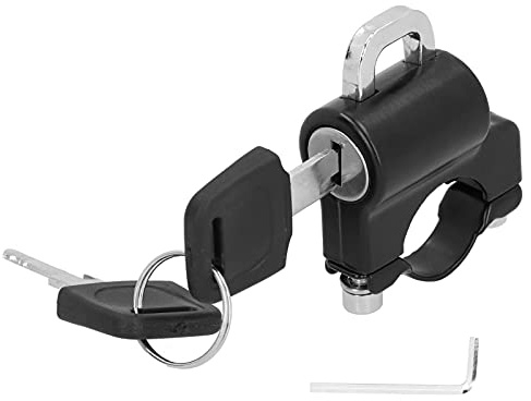 Cadenas de sécurité en métal pour casque de moto, 2 clés pour guidon de 0,9 à 1,1 pouces, universel