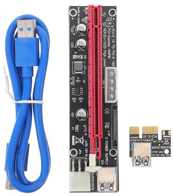 UTHCLO Pcie Hochgeschwindigkeitsübertragung Anwendung und Vielseitiger Verlängerungskabel mit Kupferleitung für Grafikkarte für Mining Rigs