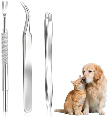 HAVIRI Zeckenzange, Präzise Zeckenzange für Hunde Katze Mensch 3 Set Edelstahl Zeckenzangen Hund mit Aufbewahrungsbox Einfacher und Sicherer Zeckenentferner für Kinder und Haustier