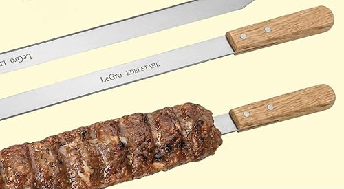Adana Kebap/Kabobs/Shish KeBab/BBQ Grillspett Grillspett 60 cm med trähandtag - rostfritt stål, 6 st