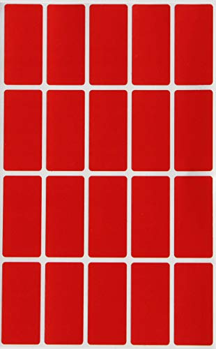 Sticker Rot 40 mm x 19 mm Aufkleber - 4 cm x 1,9 cm viereckige Etiketten 300 Stück von Royal Green
