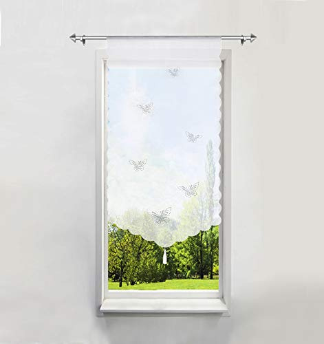 Scheibengardine mit Schmetterling Laserschneiden Rollos Voile Transparent 1er-Pack Bildergardine (BxH 60x120cm)