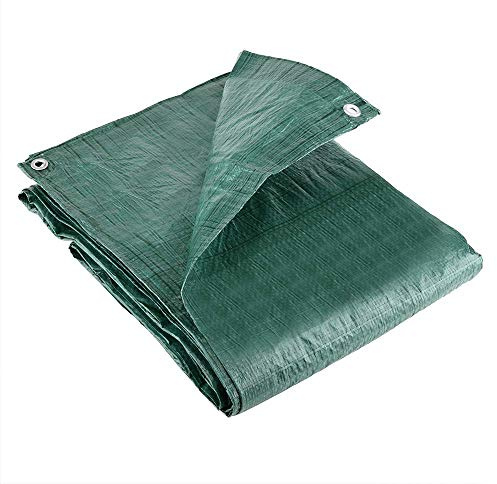 GroundMaster 80gsm Green Economy Tarpaulin - Waterproof Outdoor Fishing Camping Ground Sheet Cover (1.8m x 2.4m (6ft x 8ft))