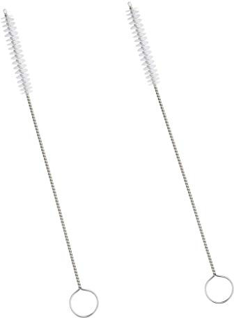 REQUISITE NEEDS 2 x KitchenCraft Small Bottle Brush/Straw Cleaning Brush, Wire/Nylon,