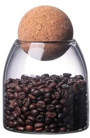 La Llareta Glas Lebensmittel Vorratsglas, 550ml Luftdicht Glasbehälter, Glas für Süßigkeiten, mit Korkkugel, Vorratsglas für Gewürze, Zucker, Kaffee, Kekse