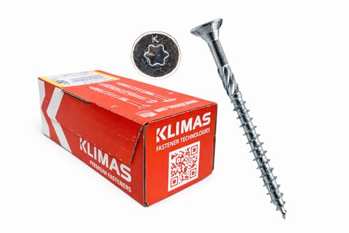 Lot de 50 vis pour construction en bois 8 à 10 vis de construction à tête fraisée Torx blanches galvanisées (8 x 340 mm