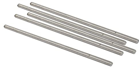 QUARKZMAN 5 Stück M4 x 140mm Vollgewindestangen Außengewindestange Silber | 304 Edelstahl, 0.7mm Steigung, Für Bolzen und Klemmen und Aufhänger und U-Bolzen