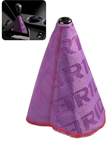SUJADE YAKEFLY Universal-Schaltmanschette, JDM-Stil, Segeltuch, Hyper-Stoff-Schaltknauf, Staubschutz, Auto-Schalthebelabdeckung (lila)