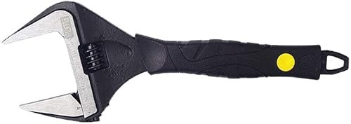 RAKUTE Herramientas de mano Combinación de llaves ajustables Llaves inglesas de jardín Llave ajustable de apertura grande for plomería/automóvil/tuerca de tubería/reparación mecánica - negro, 12 pulga