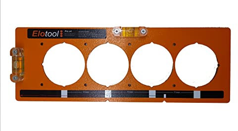 Elotool Pro x4 Stahl Bohrschablone Hohlwanddose Steckdose Schalterdose direktes Bohren ohne Zentriebohrer oder anzeichnen