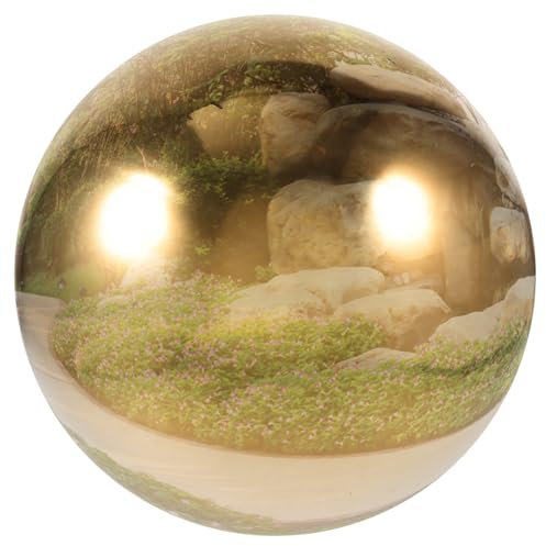 NOLITOY Große Edelstahl Hohlkugel Spiegelpoliert Für Garten Und Außenbereich Reflektierende Deko Kugel 250mm Goldfarben Langlebig Und Bruchsicher