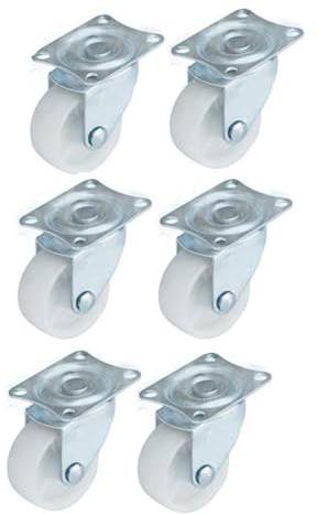 QOPAHI Ruedas giratorias de 25 mm, ruedas giratorias pequeñas con base de goma, rodamiento de bolas, ruedas individuales para muebles, ruedas resistentes de 1 pulgada para mover objetos pesados