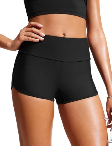 CRZ YOGA Da Donna Pantaloncini da Bagno da 7.6 cm - Shorts da Surf a Vita Alta Asciugatura Veloce Vestito da Bagno Ragazzo Delfino Nero 42