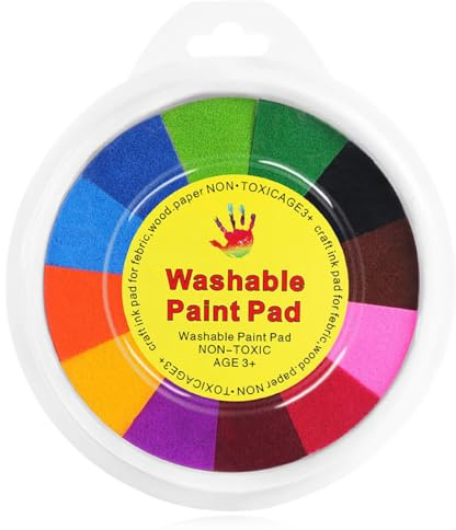 MWUMRCM Stempelkissen, Stempelkissen Fingerabdruck 13 Farben, Ungiftig Abwaschbar Kinder Stamp Pad Fingerstempelfarbe für DIY, Kinder Geburtstags und Stoff Malerei