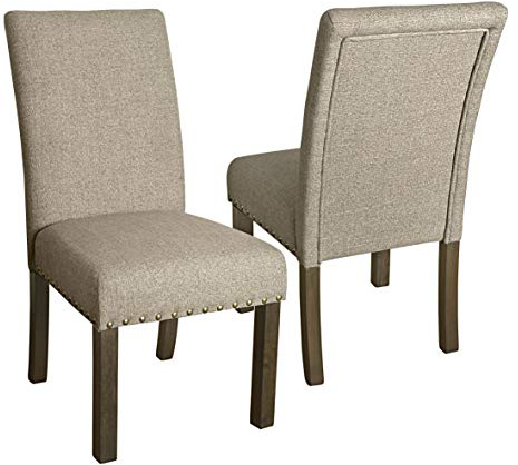HomePop Michele Dining Chair with Nailhead Trim - Tan (Set of 2)