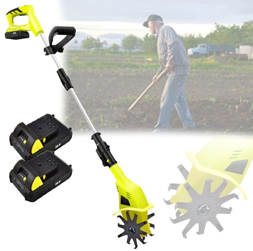 Quixnova Cultivateur de Sol Puissant sans Fil, motoculteur/cultivateur électrique, Rotor 20 V pour Creuser la Terre du Jardin, avec Batterie 2 X 12 Ah, Profondeur de labourage de 25 cm