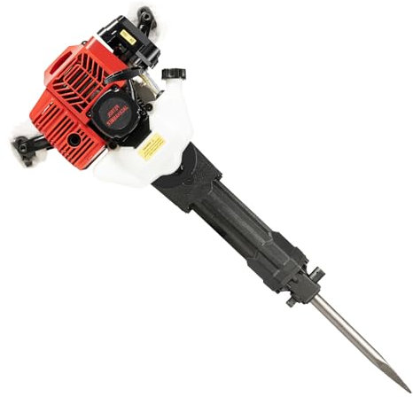 Tagtuell Marteau de démolition professionnel essence 2T, marteau essence 2T avec jeu de forêts, 1500 bpm, burins pointu et plat