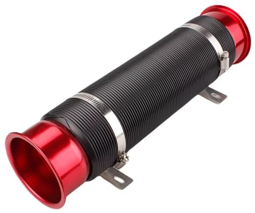 Entrada Aire Coche 1 Pieza De Tubo De Conducto Flexible Ajustable 76 MM Tubo Conducto Alimentación En Frío Tubo Entrada De Admisión De Turbo De Aire Frío Para Automóvil Tubo Manguera Admisión Aire(Roj