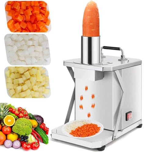 XNYXLPP Cortadora de Verduras Comercial, cortadora eléctrica de Verduras, cortadora automática de Patatas, Cebolla, Zanahoria, cortadora de Cubos, picadora de Verduras