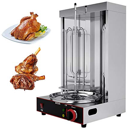 Vertical Electric Kebab Shawarma Machine with Smokeless Barbecue Grill for Restaurant and Home Use Automatic Rotation Adjustable Temperature (50 300℃)