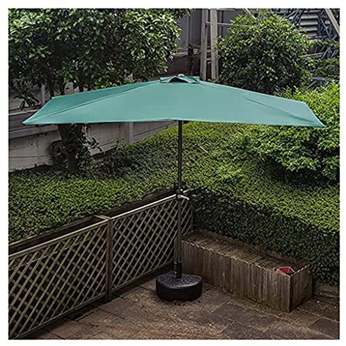 WOTZOV Ombrellone da Spiaggia, ombrellone Quadrato in Tessuto di Poliestere Verde da 250 cm con manovella, ombrellone da Giardino per terrazza da Giardino e Piscina，C，C