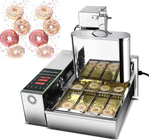 Piccola macchina per ciambelle 4 file macchina per ciambelle automatica con pannello di controllo intelligente per buffet del mercato notturno,220V