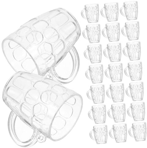 CIMAXIC 50 Pezzi Mini Boccali Di Birra in Plastica Trasparenti Modelli Per Casa Delle Bambole Oggetti Di Scena Per Foto
