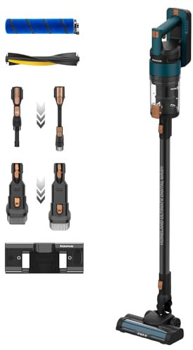 Taurus - Aspirador Escoba 400W | 21.000Pa | Aspirador y Fregona en Uno | Triple Advanced Filtration | Cepillos All Road y Fuzzy | Iluminación Optic LED | Batería Litio 29.6V