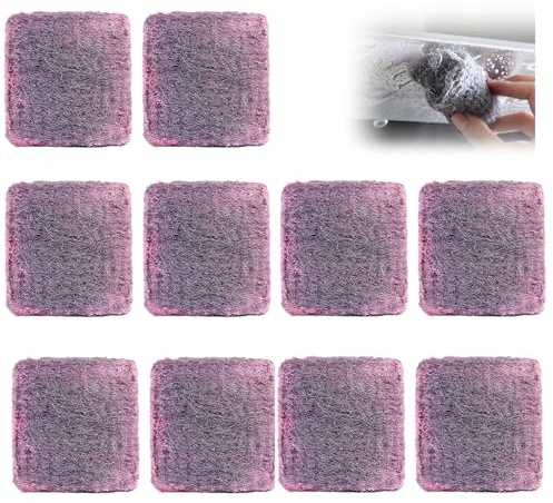 Biglumin 10pcs Stahlschwamm gegen hartnäckige Verschmutzungen Scheuerschwamm mit Seife,Einweg-Stahlwolle inklusive Topfbürste topfreiniger Edelstahl Topfkratzer für Küche Spüle Schale Grill