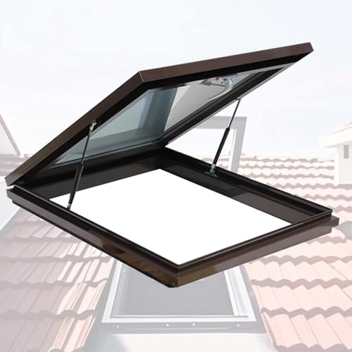 Claraboya de Techo, claraboya Cuadrada o Rectangular, claraboya con ventilación Manual, Ventana para iluminación subterránea, claraboya de aleación de Aluminio con Doble Vidrio (100 x 70 cm)