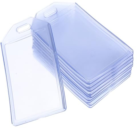 10 Pcs PVC Badge Holder Waterproof Travel Id Card Sleeves
