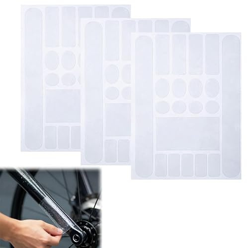 Vmoomax 3 Pack Bike Frame Protector Set, Durable Adhesive Stickers for Scratch Prevention, Waterproof Frame Guard Patches in Multiple Shapes for Mountain Bikes, Road Bikes and Daily Riding Protection