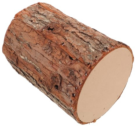 Alipis Socle Rustique en Bois Artificiel Ø15Cm X H20Cm Support Décoratif Souche pour Bougie Chauffe-Plat Accessoire Photo et Décoration de Sapin de Noël Socle Réaliste pour Mariage et