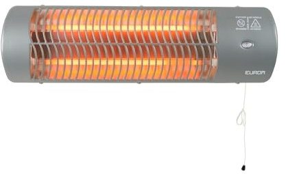 Eurom elektrischer Badezimmerheizstrahler | 1.200W | Flexibler Elektrostrahler für Innen & Terrasse | Anpassbare Heizstufen | Spritzwassergeschützt | Schnelle & Angenehme Wärme | Energiesparend