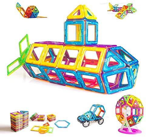 CONDIS Magnetische Bausteine 95 Teile, Magnetspiel STEM Magnetbausteine, kreatives Bildungs Spielzeug für Montessori Spielzeug Vorschule Lernen für Jungen und Mädchen ab 3 Jahre