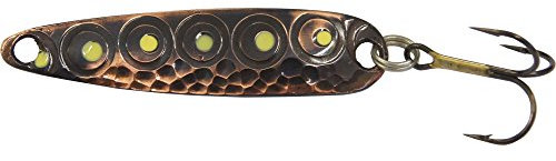 Oldstream Blinker 5cm 5g - Löffelblinker zum Spinnfischen auf Hecht, Barsch & Forelle, Hechtblinker, Forellenblinker, Spinnköder, Farbe:kupferfarben/kl. gelbe Punkte