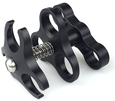 Sea Frogs 2 x 8/20.5 cm in fibra di carbonio D60 MM subacquea galleggiante braccio per video luce/Strobo montaggio, CP-3-FBA, Triple Ball Clamp with cut outs