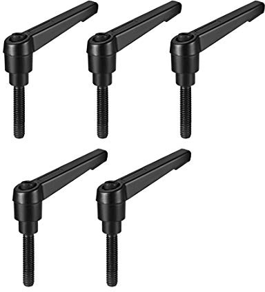sourcing map 5 Stück Klemmhebel Griff M6 x 20mm Verstellbarer Maschinengriffe Klemmhebel Außengewinde Griff Maschinengriffe Verstellbarer Griff für Werkzeugmaschinen Schweißgeräte Druckgeräte