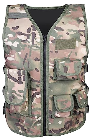 Kinder Taktische Weste Kinder Tarnweste Nylon Armee Militärweste für Kinder Spiele Training