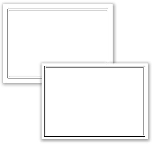 Set di 25 biglietti di lutto DIN A6 + buste per lutto DIN C6 – con doppia cornice nera – 10,5 x 14,8 cm – stampabili – Set di biglietti di condoglianze, per ringraziamento.