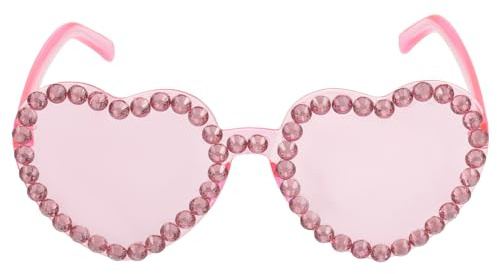 PRETYZOOM Herzform Sonnenbrille Kunststoff Partybrille Rosa Herz Brille Mode Neuheit Unisex Karneval Maskerade Musikfestival Kostüm Hawaii Party Foto Requisiten