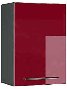 Vicco Hängeschrank Fame-Line, Bordeaux Hochglanz, 50 cm | MDF-Front · Soft-Close · 2 Einlegeböden · Metallgriffe · ✓ Praktischer Stauraum