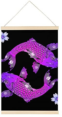 Magnetischer Posterrahmen Lila Blumen Posterschiene Holz Posterleisten Drucken Posterhänger Bilderleiste 40x60cm