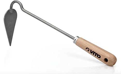 VITO Garden - Herzhäulein, Herzhacke mit 13cm-Herz - Unkrauthacke mit Holzstiel - sehr stabile Spitzhacke - Länge des Stiels 35 cm - Hacke zum Unkraut jäten - VI1000