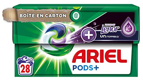 Ariel All-in-1 Pods+ Capsule per bucato, 28 lavaggi, Unstoppables Touch de Lenor, lavaggio profondo e più freschezza